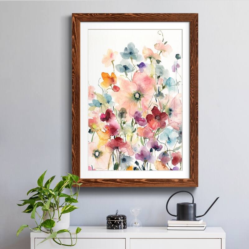 Poppies and Sweetpeas-Premium Framed Print - Ready to Hang