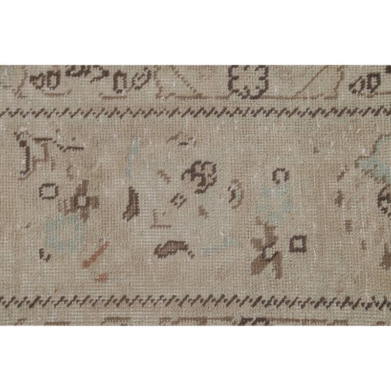 Distressed Persian Vintage Area Rug Hand-Knotted Wool Carpet - 6'6"x 9'9"