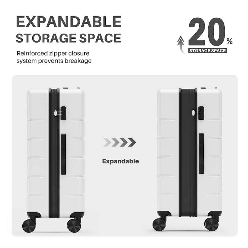 28-Inch Durable Expandable Spinner Luggage - TSA Lock & Wheels, Hardside Suitcase for Travel