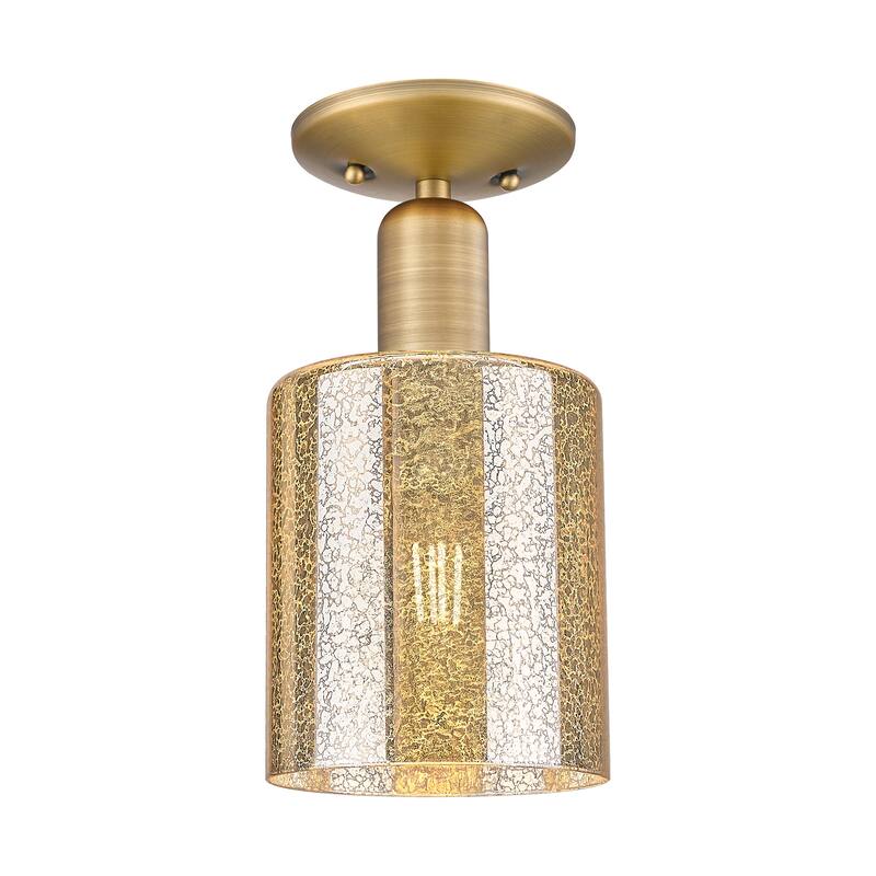 Innovations Lighting Endless Possibilities Arcadia - Cobbleskill - 1 Light 5" Semi-Flush Mount - Mercury/Brushed Brass