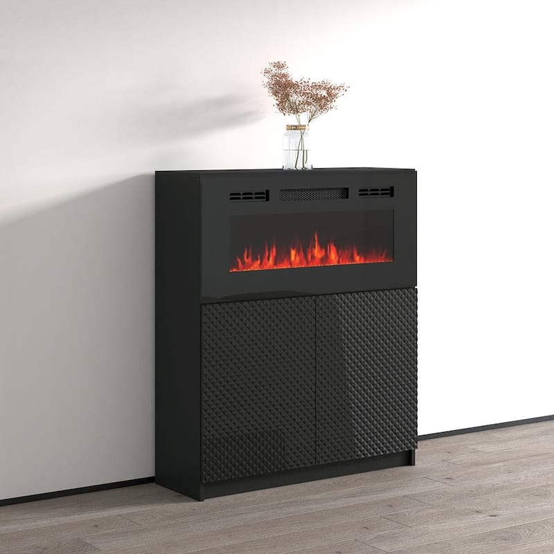 Carla 01 BL-EF Electric Fireplace Sideboard