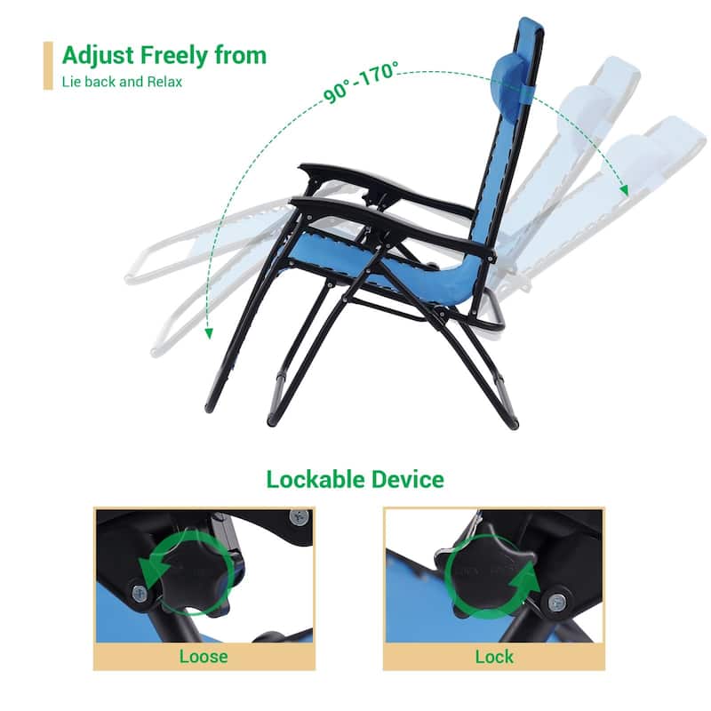 LIVOOSUN Zero Gravity Patio Chairs (Set of 2)