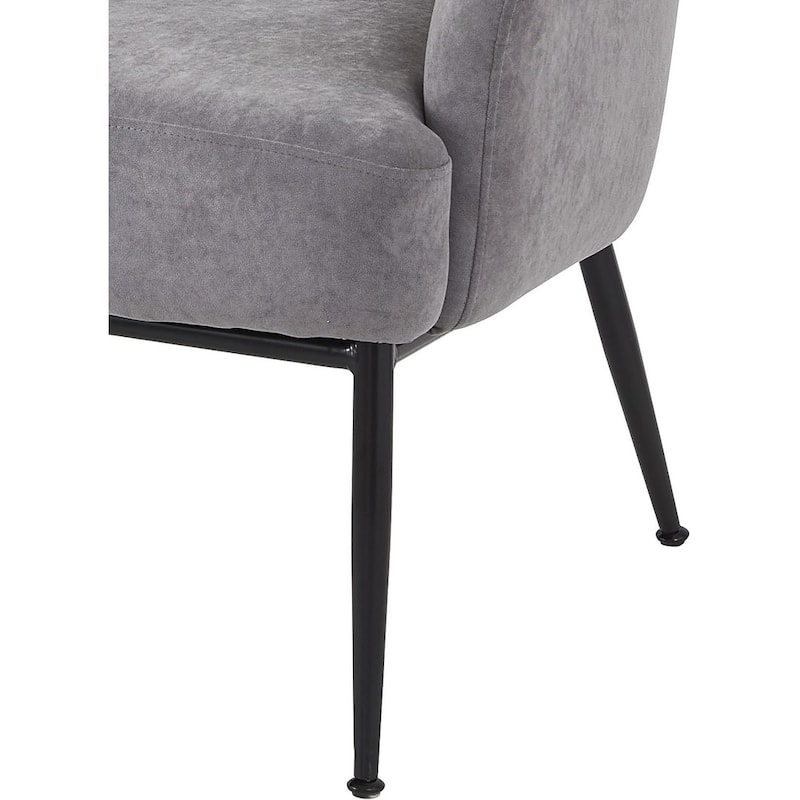 Luxury and Elegance Velvet Armchair Solid and Engineered Wood with Black Metal Legs Dense Foam and Heavy Webbing