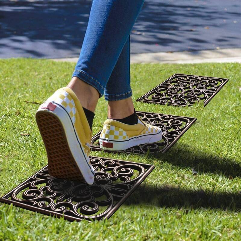 A1HC Rubber Step Mat Multi Functional -Garden Stepping Stone Mat, Outdoor Decorative Tray