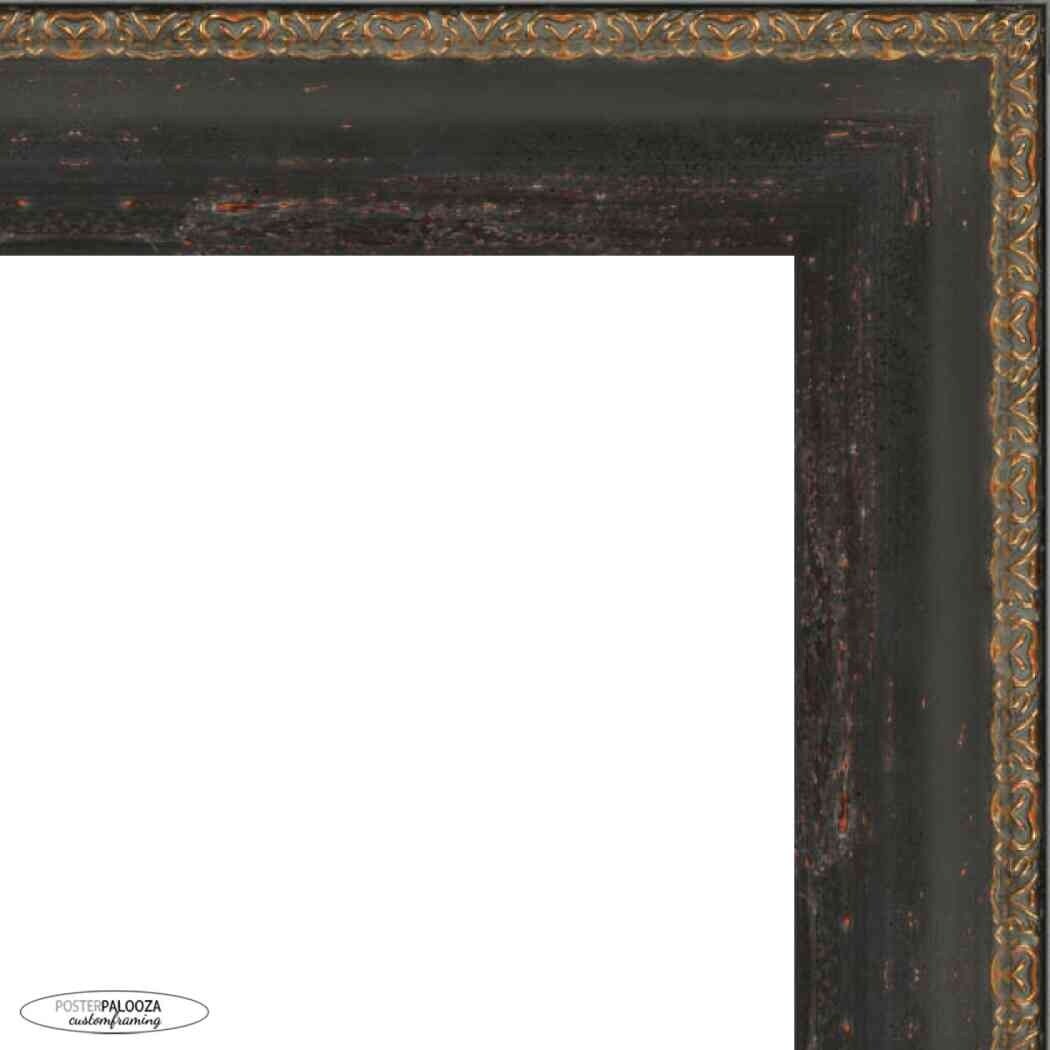 36x18 Black Picture Frame - Wood Picture Frame Complete with UV