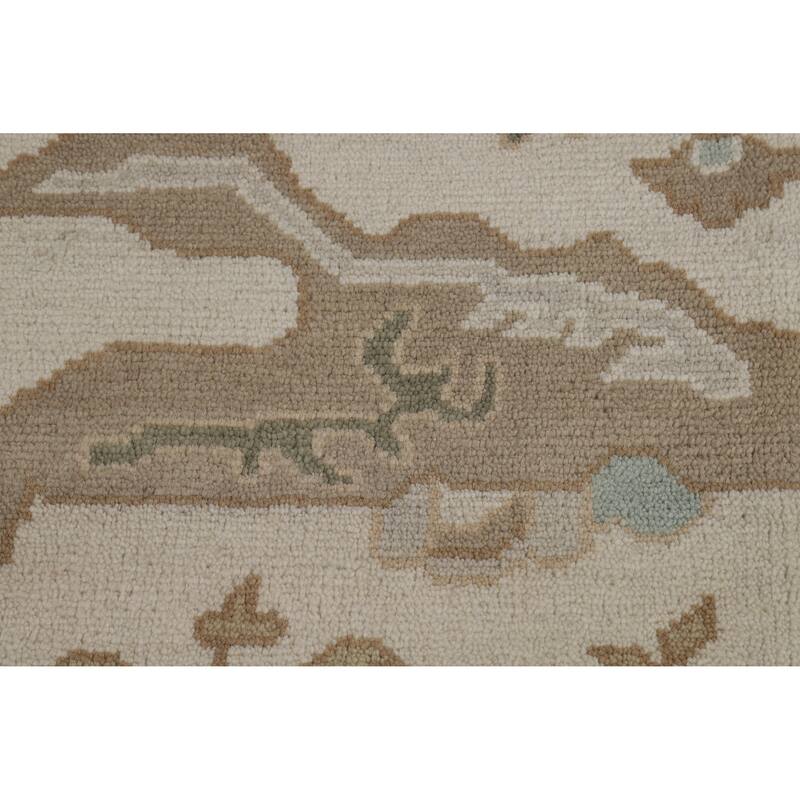 Transitional Oushak Indian Area Rug Hand-Knotted Wool Carpet - 7'10" x 9'10"