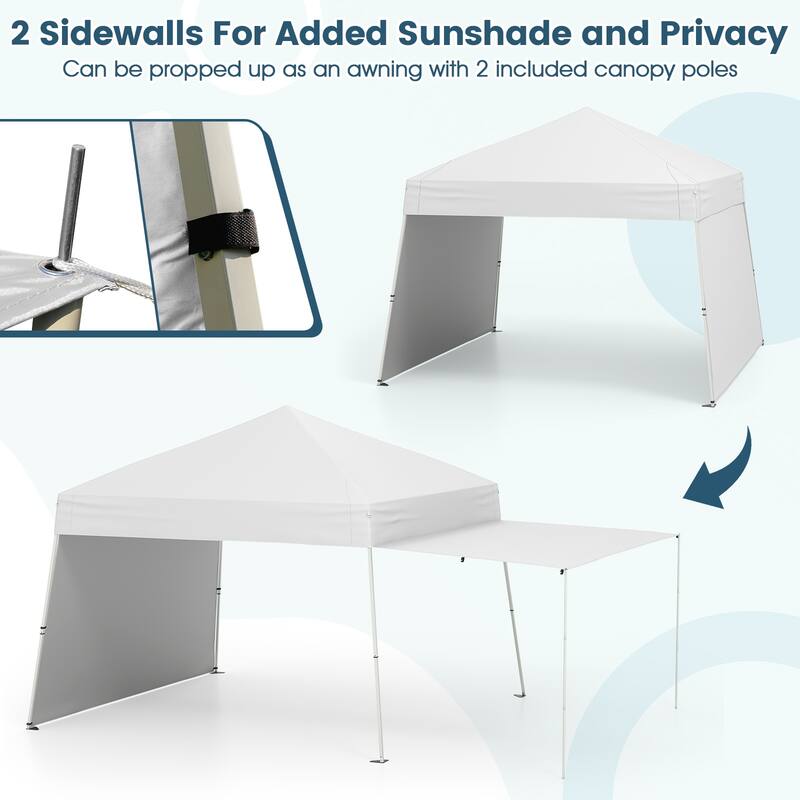 Gymax 14 X 9.2 FT Pop up Canopy Tent w/ 2 Convertible Sidewalls to