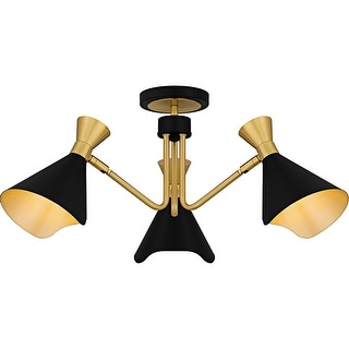 Arden 3-Light Matte Black Semi-Flush Mount