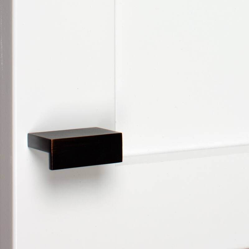 GlideRite 1-1/2 in. Rectangle Finger Pull Knobs, Rubbed Bronze (5-Pk) - Oil Rubbed Bronze