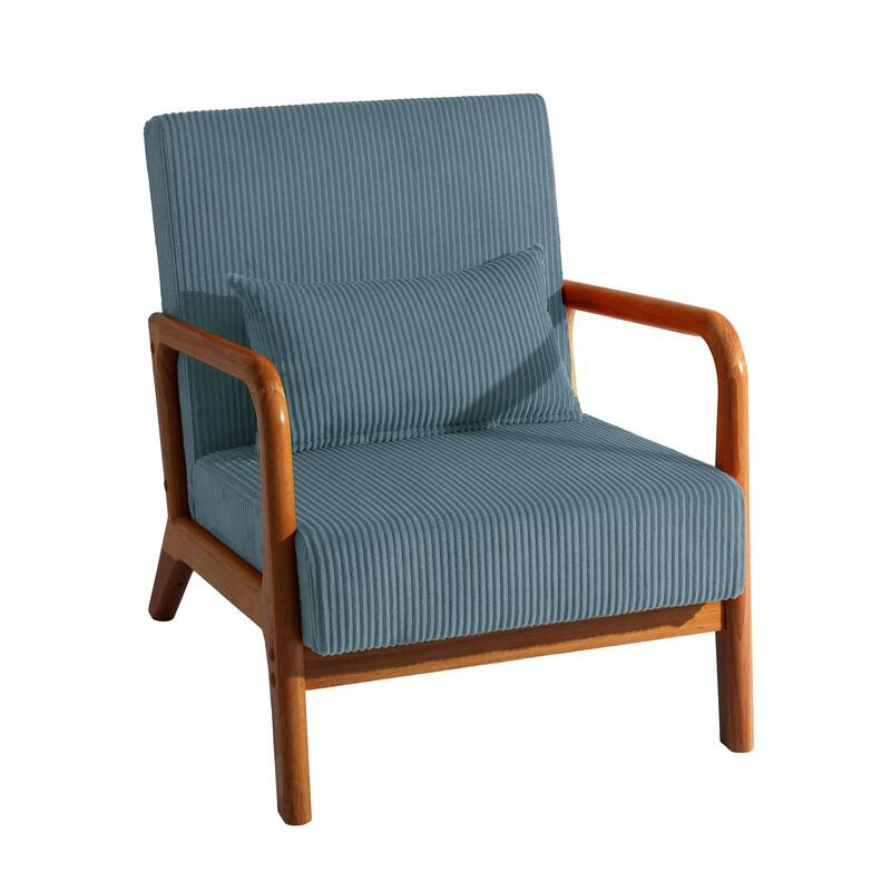 Mid-Century Upholstered Accent Chair with Wood Frame