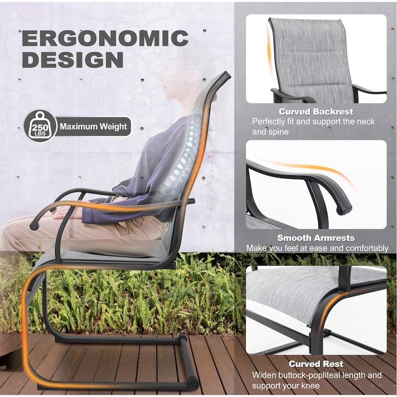 Nuu Garden Outdoor Patio 2-Piece Dining Chairs, Breathable Textilene, Iron Frame