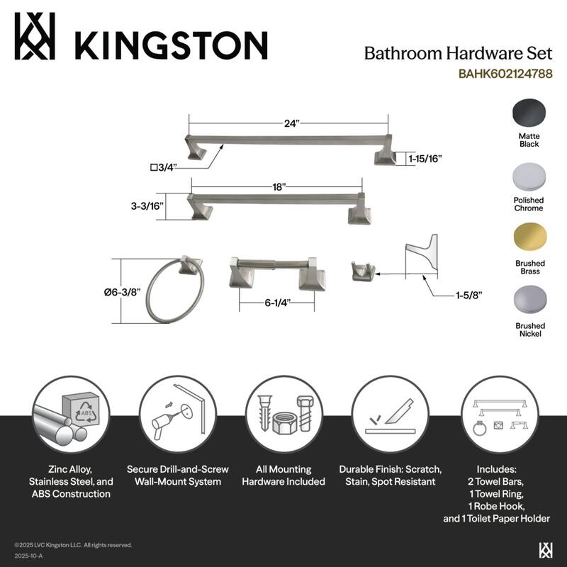 Kingston Brass Milton 5-Piece Bathroom Hardware Set