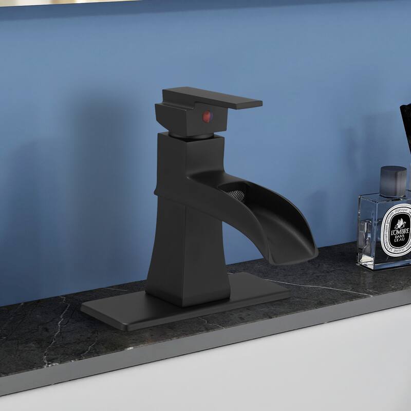 Topcraft Single Handle Waterfall Bathroom Faucet with Baseplate