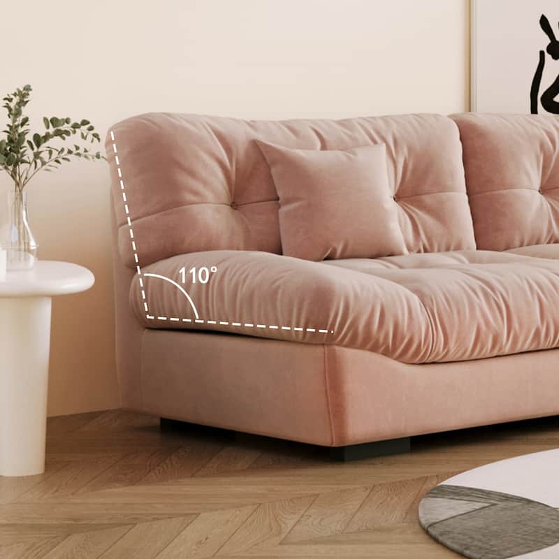 105'' Minimalism Cloud Sofa Loveseat with Two Pillow