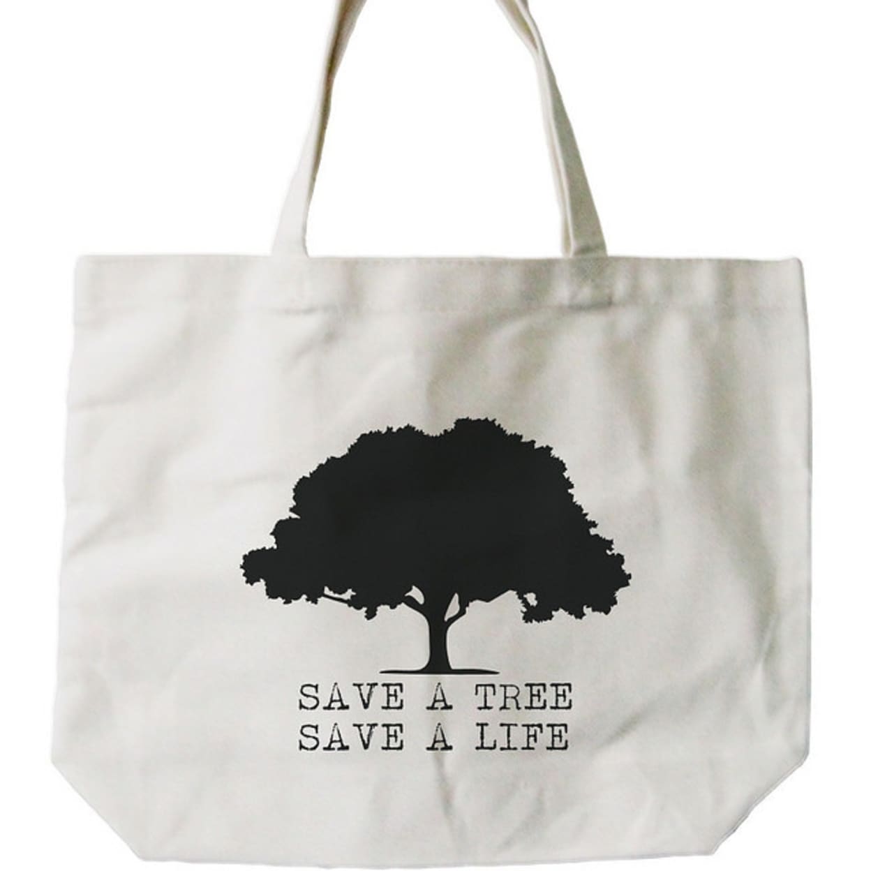 Save A Tree Save A Life Canvas Bags Cute Earth day Totes for Grocery or School