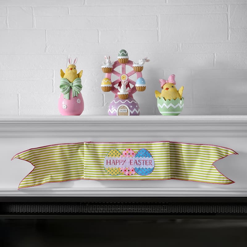 6"X44" "Happy Easter" Gingham Banner