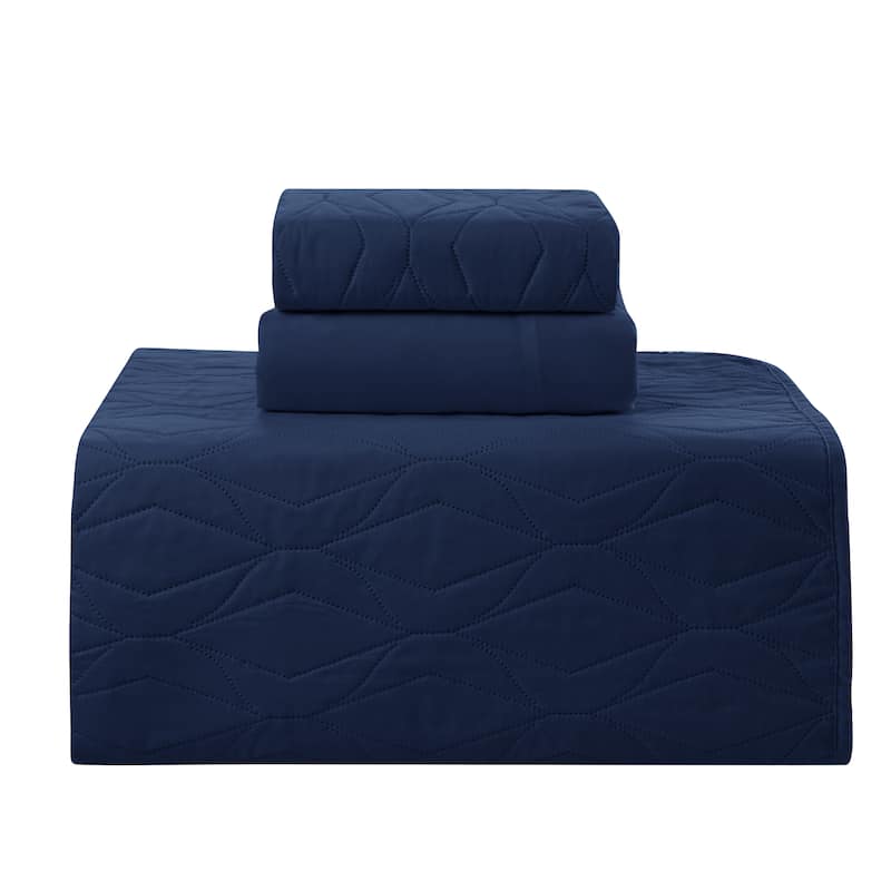 Clara Clark Ellipse Weave Toddler Bedding Set, 3PC Bedspread Set - All Season Quilted Comforter, Fitted Sheet, and Pillow Sham
