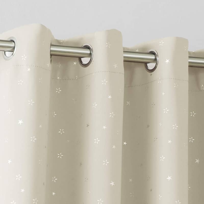 Silver Star Room Darkening Grommet Curtains 2 Panels