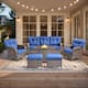 Option Brown Wicker & Blue cushion