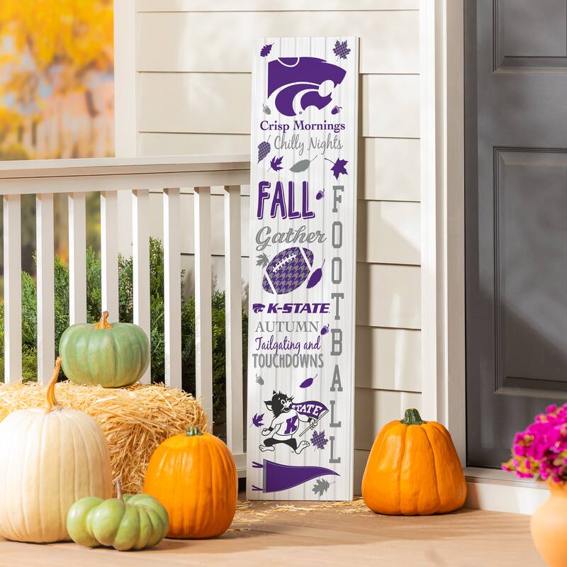 47" Double Sided Seasonal Porch Leaner, Kansas State University - 47" x 11.25" - Fall