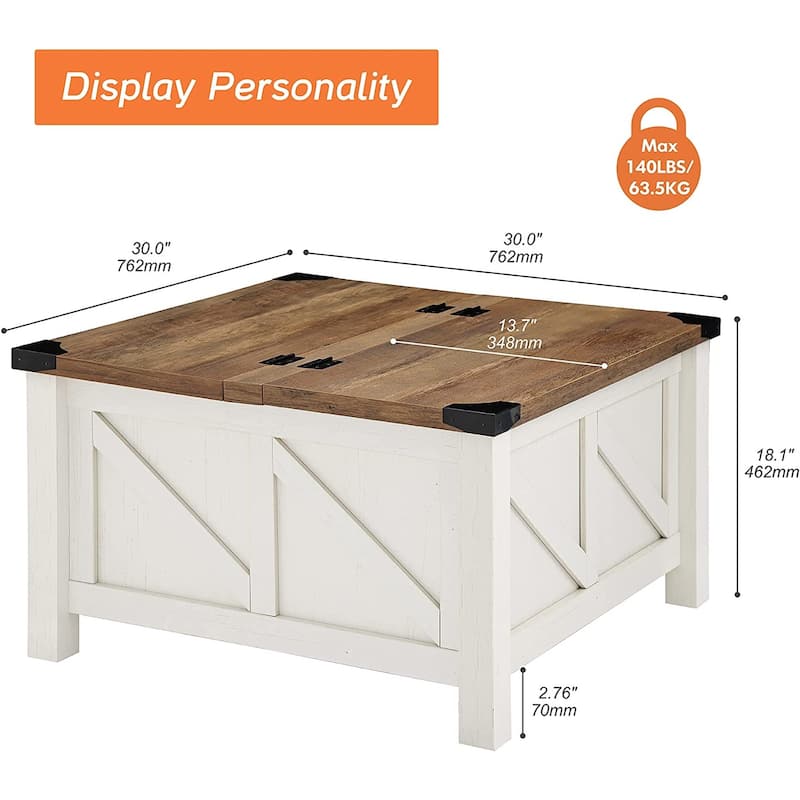 WAMPAT Modern Farmhouse Coffee Table