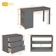 preview thumbnail 41 of 49, Low Study Twin Loft Bed with Cabinet and Rolling Portable Desk, White