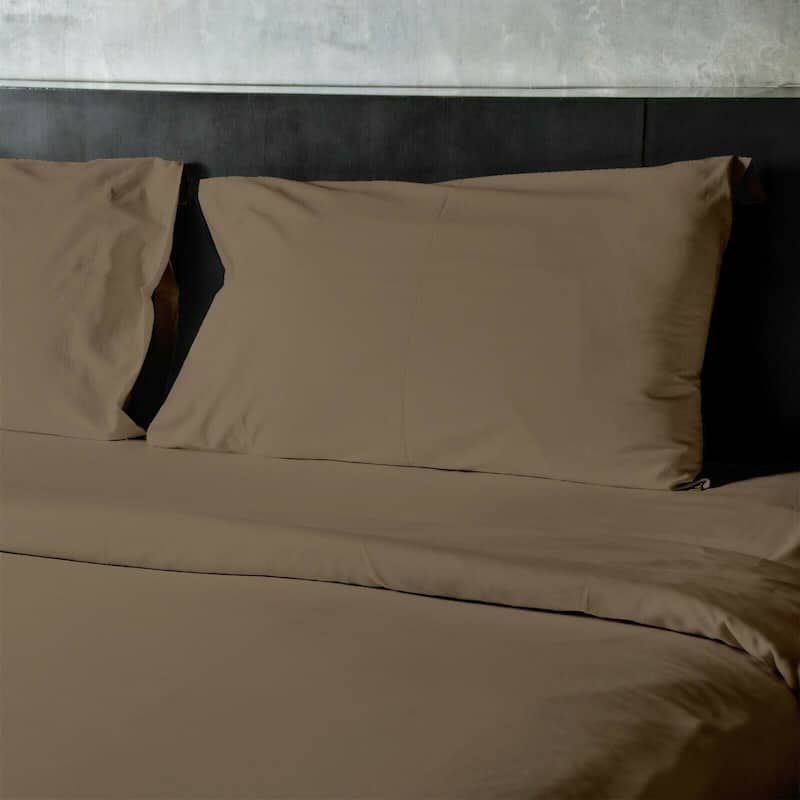 4 Pieces Bamboo Fiber Blend Bed Sheet Set, Deep Pockets - Taupe - Twin/Twin XL