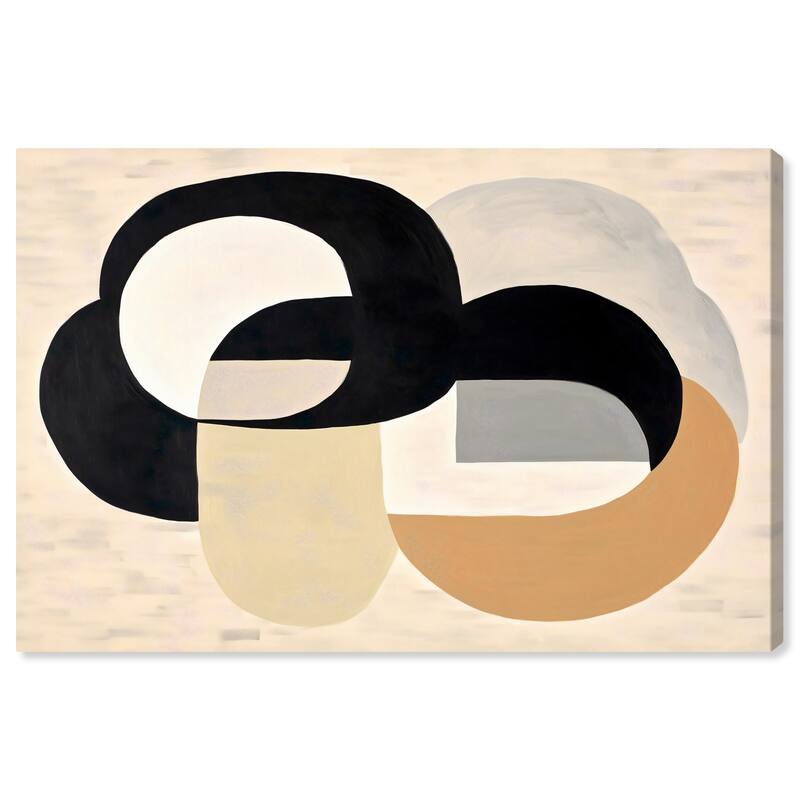 Wynwood Studio Canvas Abstract Brooch of my necklace Black and Vanilla Modern & Contemporary Wall Art Canvas Print