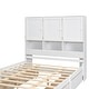 preview thumbnail 6 of 8, Queen Size Platform Bed with Storage Headboard, 4-Drawers, and Built-in Shelves, Sturdy Pine Wood Kids Bed Frame, White