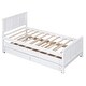 preview thumbnail 8 of 10, Twin Size Platform Bed with Trundle and Two Storage Drawers, Stylish and Durable Design, Perfect for Sleepovers, White