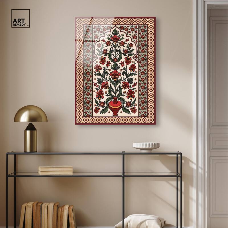 Royal Floral Mat Acrylic by Art Remedy, Ready to Hang