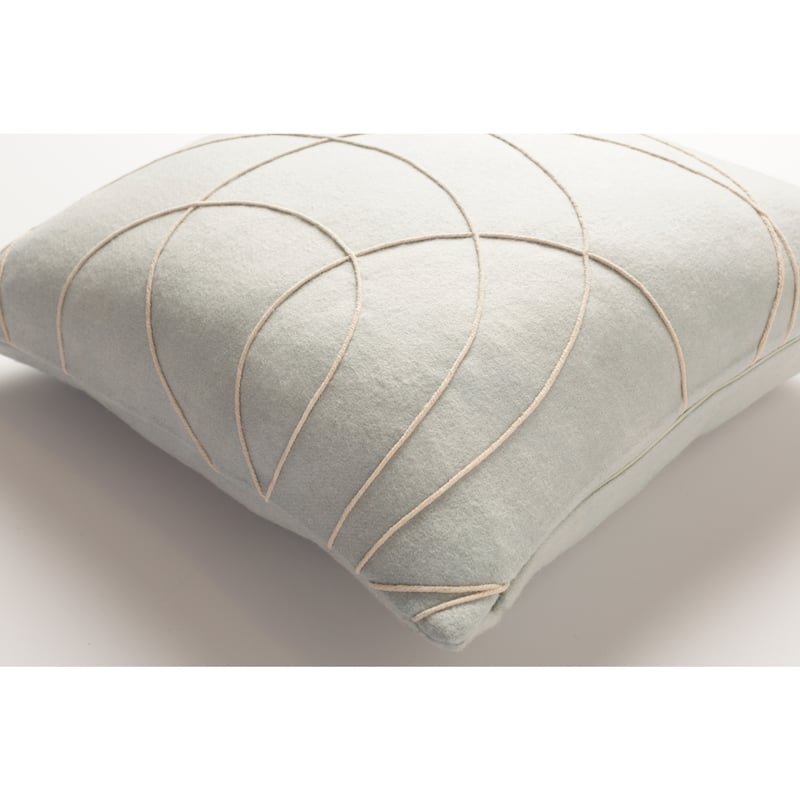Decorative Liana Light Grey Throw Pillow Cover (22 x 22)