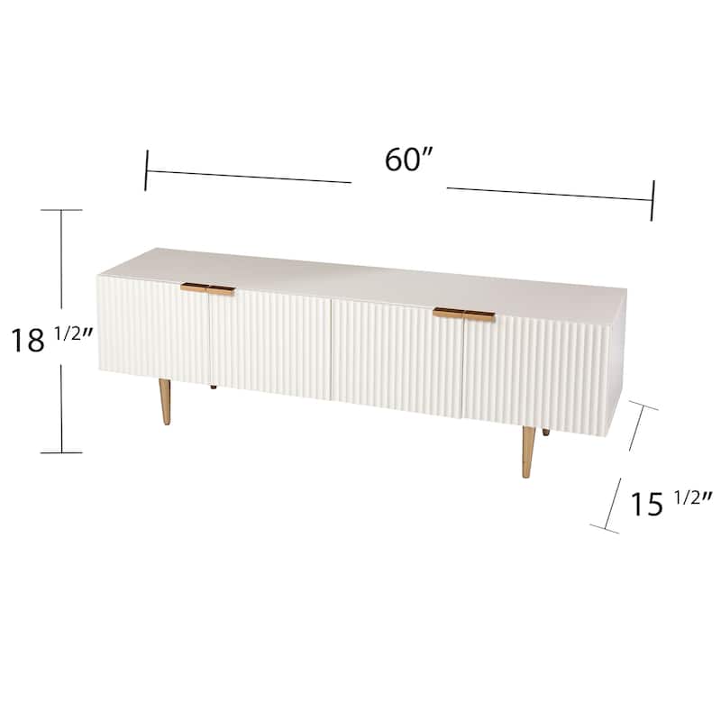 SEI Furniture Parkglen Contemporary Ribbed Wood Media TV Stand for TV's up to 58"