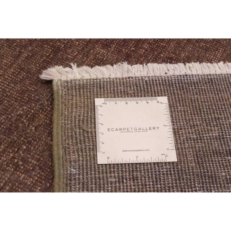 ECARPETGALLERY Hand-knotted Vibrance Dark Brown Wool Rug - 6'6 x 7'9
