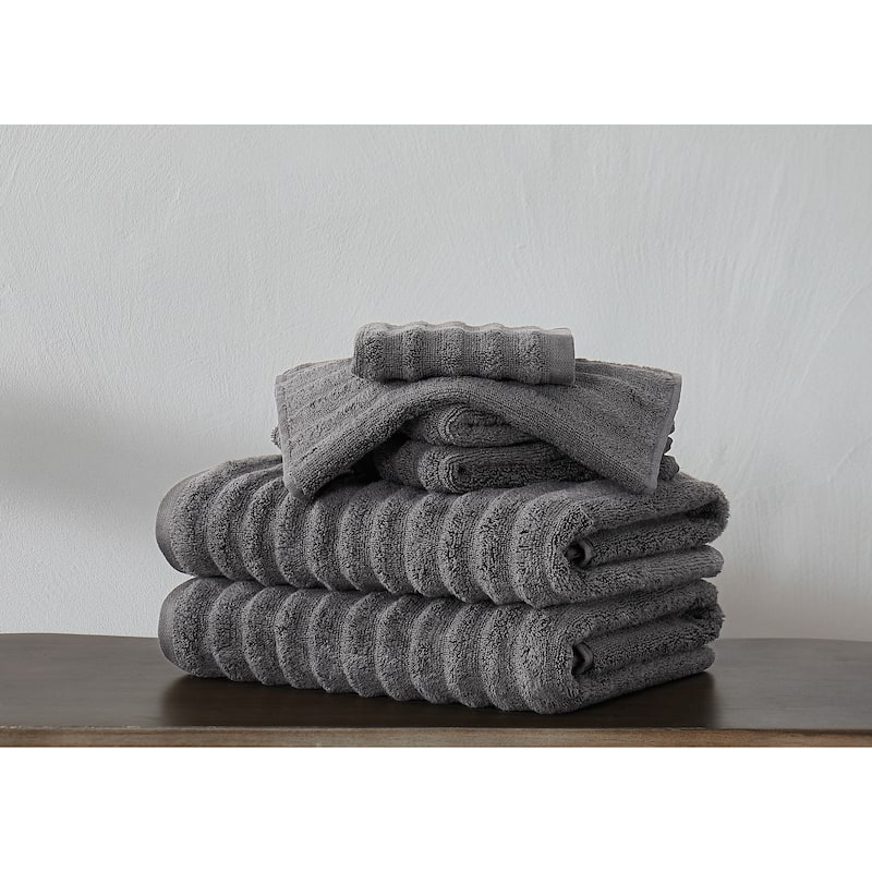 London Fog Zero Twist Piece Towel Set - Grey