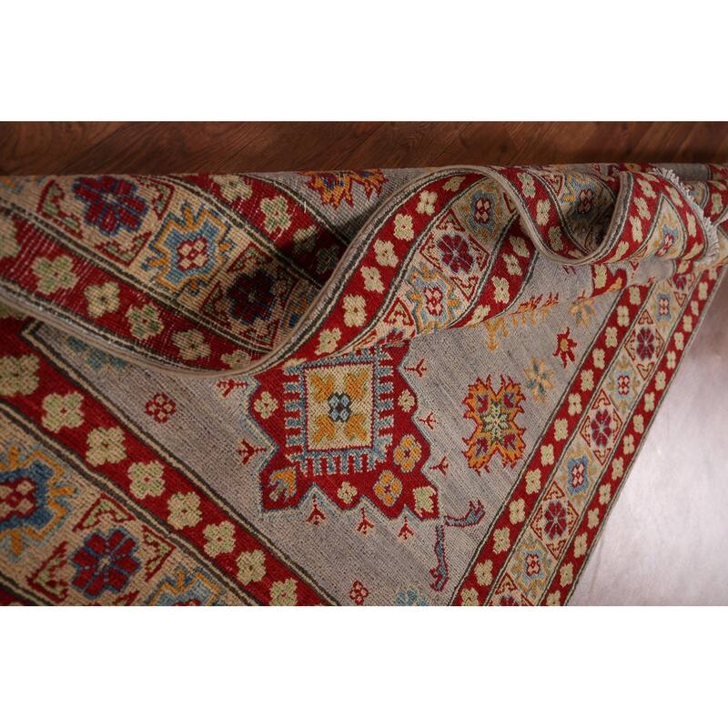 Gray Kazak Oriental Accent Rug Hand-Knotted Wool Carpet - 3'6" x 5'0"