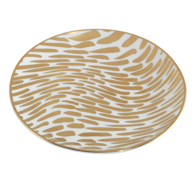 Certified International Matrix Gold Plated 6" Luncheon/Canape Plates, Set of 6 Assorted Designs - 6-inch