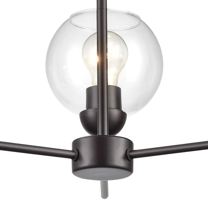 Boman 23-inch Wide 3-Light Chandelier in Matte Black