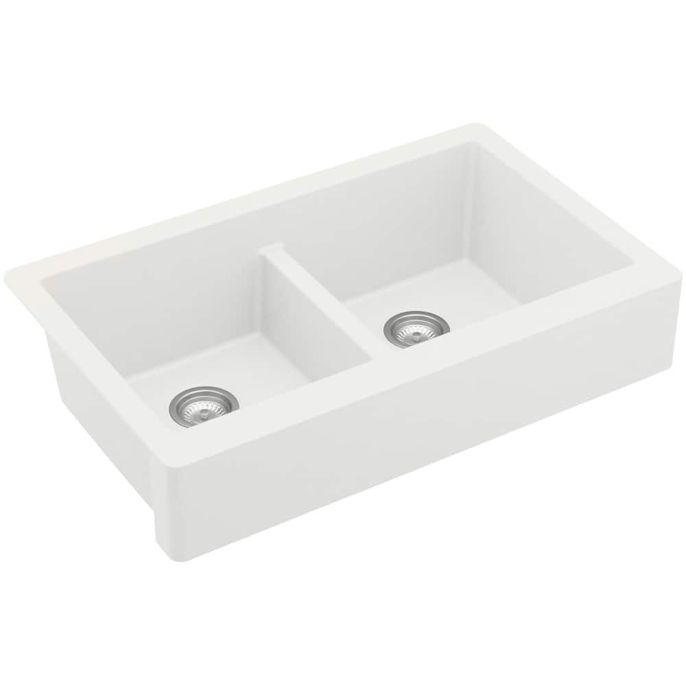 Karran USA QAR-750 Quartz QAR 34" Farmhouse Double Basin Quartz