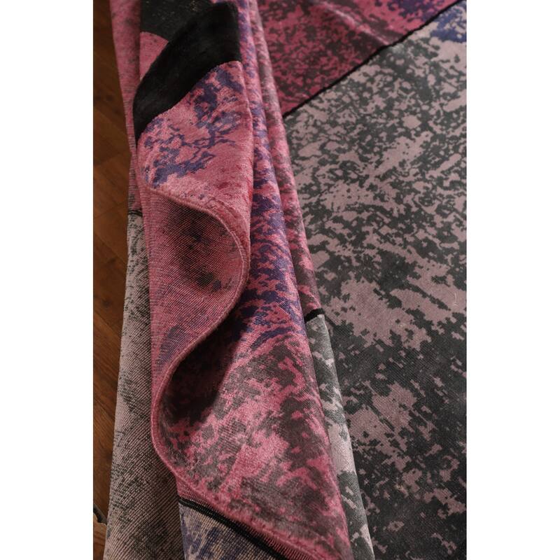 Contemporary Abstract Area Rug Handmade Modern Wool Carpet - 6'10" X 9'10"