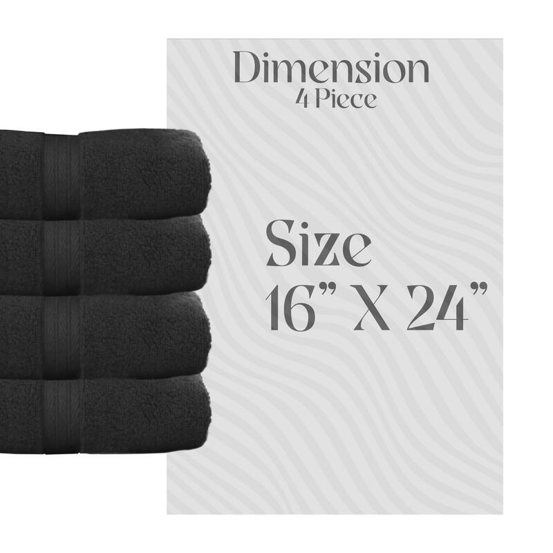 Home Weavers Elegance Essentials 550GSM Cotton Zero Twist Super Absorbent Hand Towel Set of 4