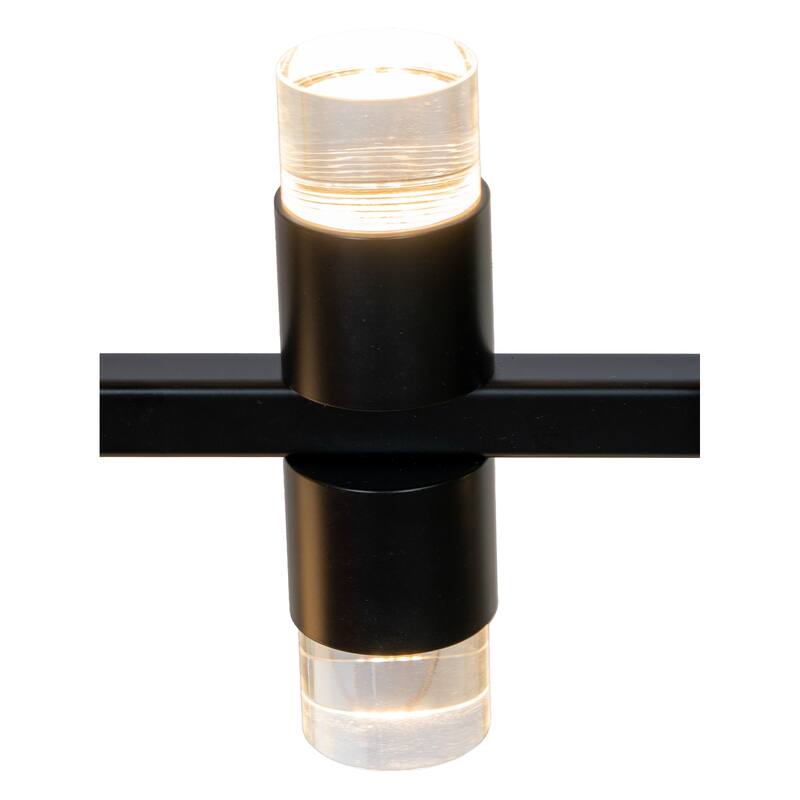 13-Light Black LED Chandelier With Glass Shades