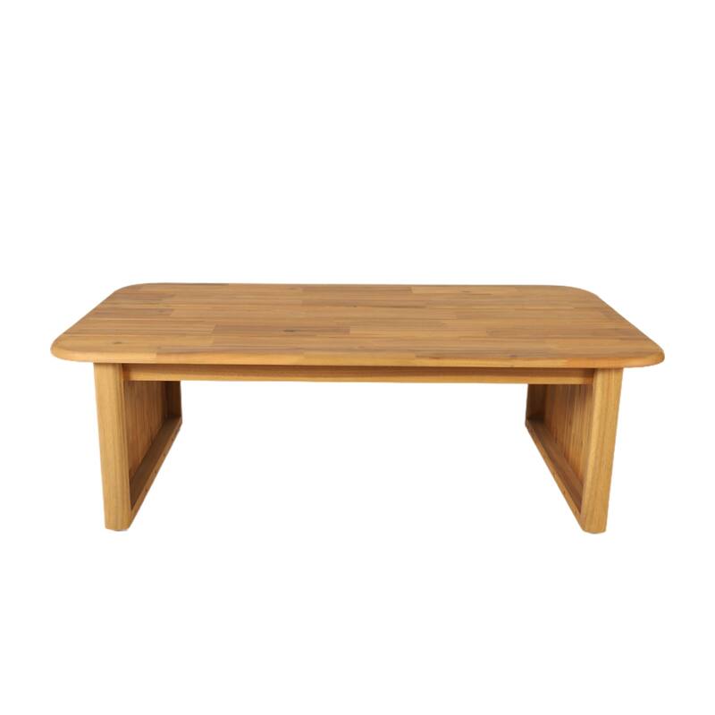 Modern Acacia Wood Rectangular Coffee Table