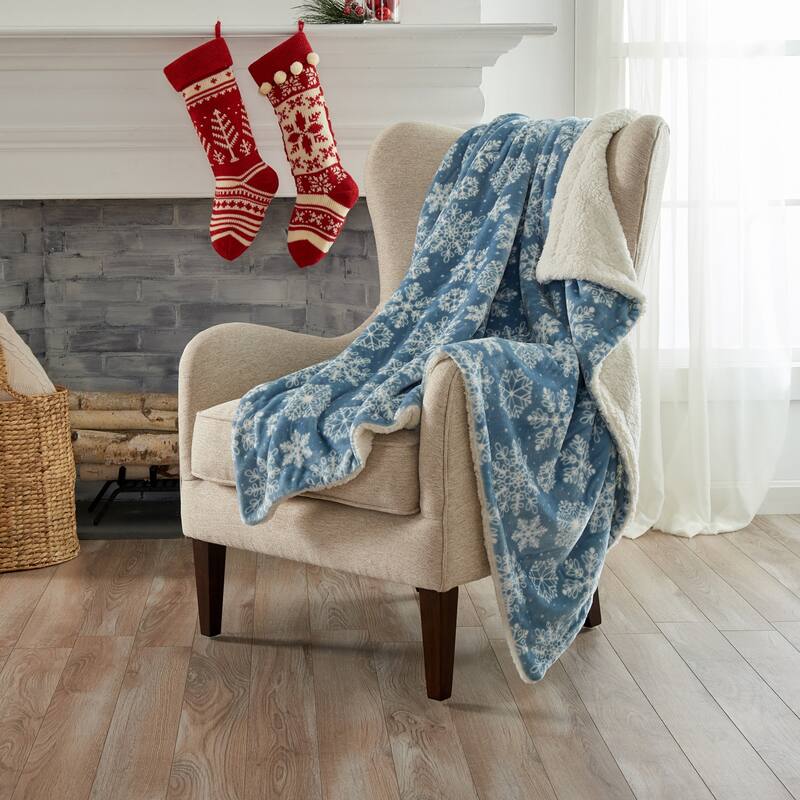 Luxurious Velvet Plush Fleece Reversible Sherpa Throw
