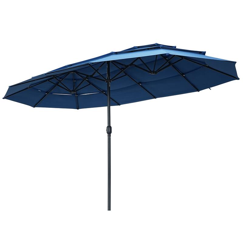 Autlaycil 15ft Outdoor Patio Umbrellas，3 Tier Vented and Large Market Table Umbrella
