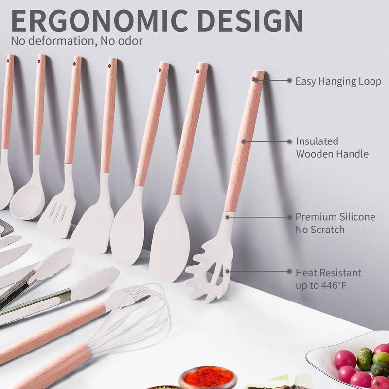 19-piece Non-stick Silicone Assorted Kitchen Utensil Set
