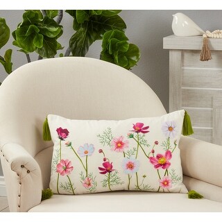 Throw Pillow With Floral Appliqué Design