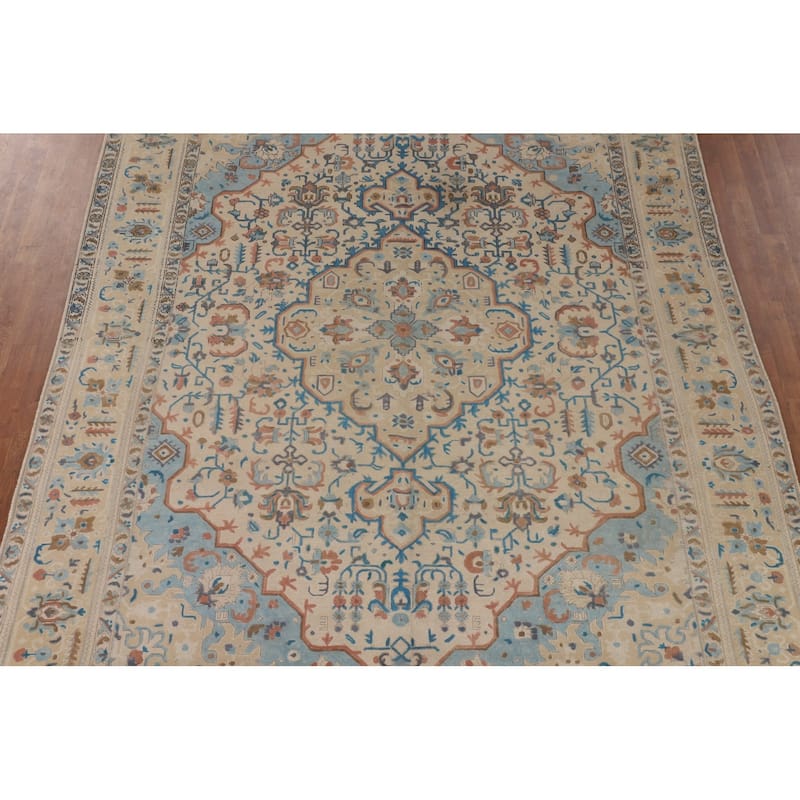 Tabriz Persian Vintage Area Rug Hand-Knotted Oriental Wool Carpet - 8'1" x 11'3"