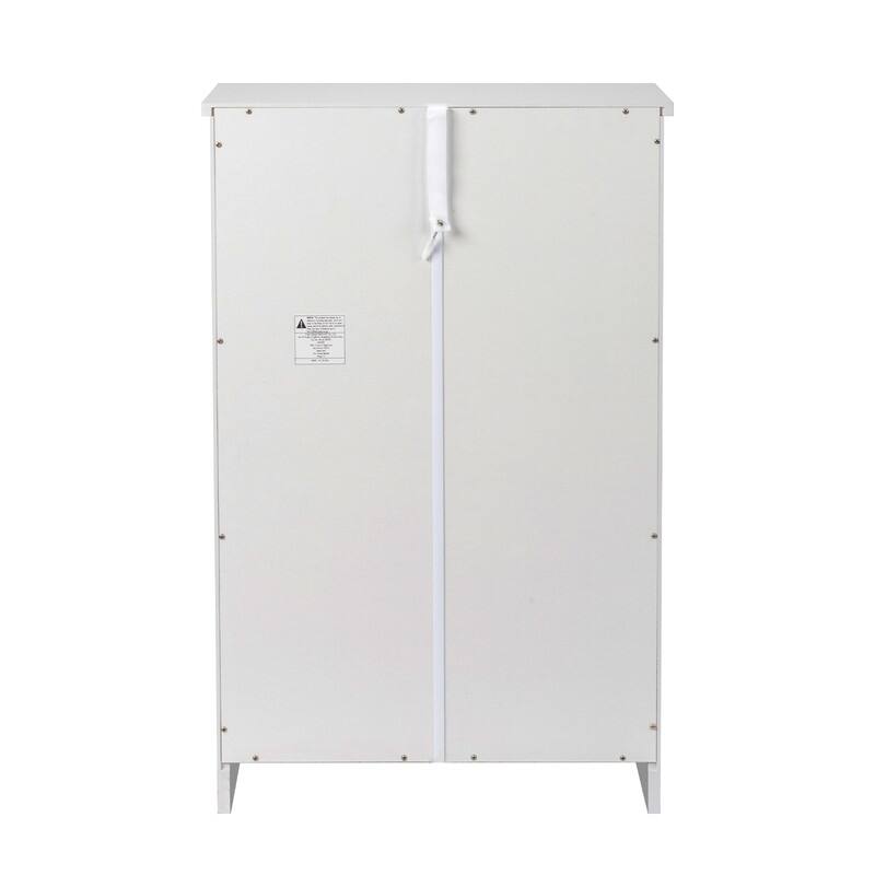 21.26" W MDF Shutter Drawers Shoe Cabinet White