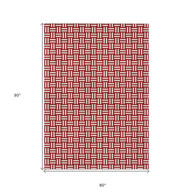 HomeRoots Geometric Transitional Rectangle Outdoor Rug